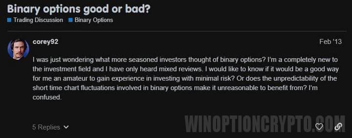 user review of binary options trading