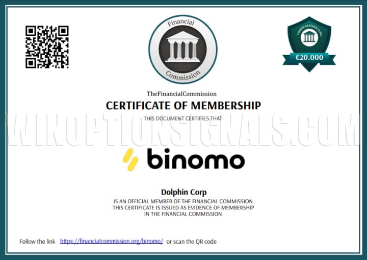 сертификат регулятора для биномо