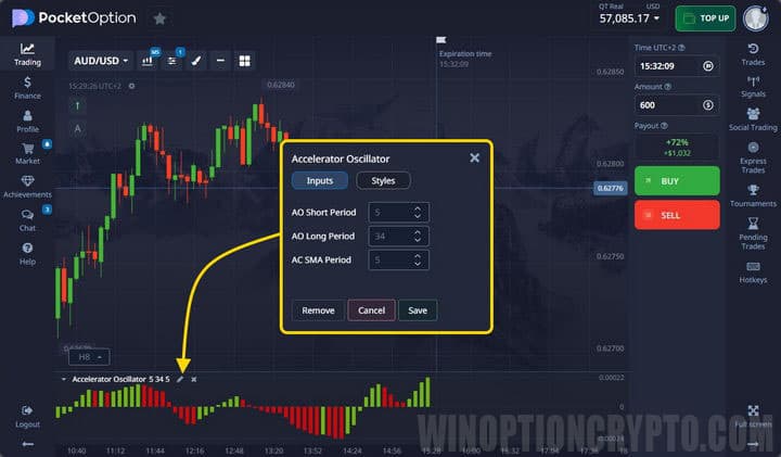 how to set up pocket option indicators