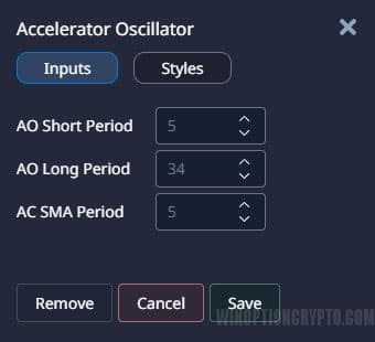 Accelerator Oscillator settings