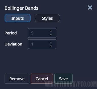 Bollinger Bands settings