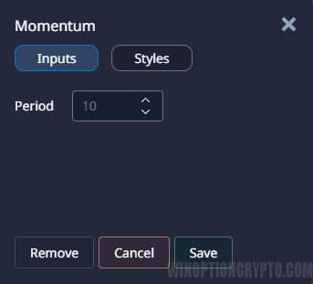 Momentum settings