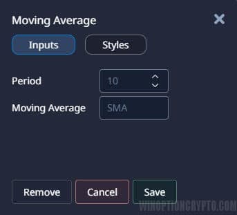 Moving Average settings