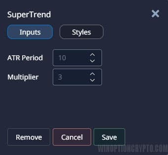 SuperTrend settings