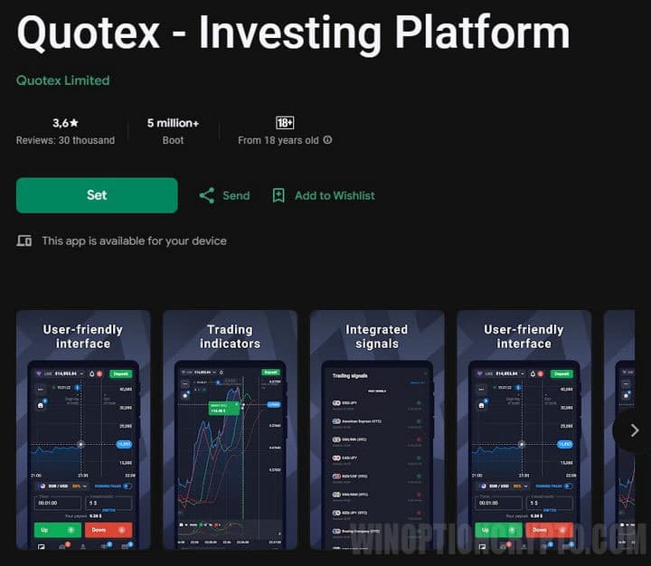 Quotex play market app