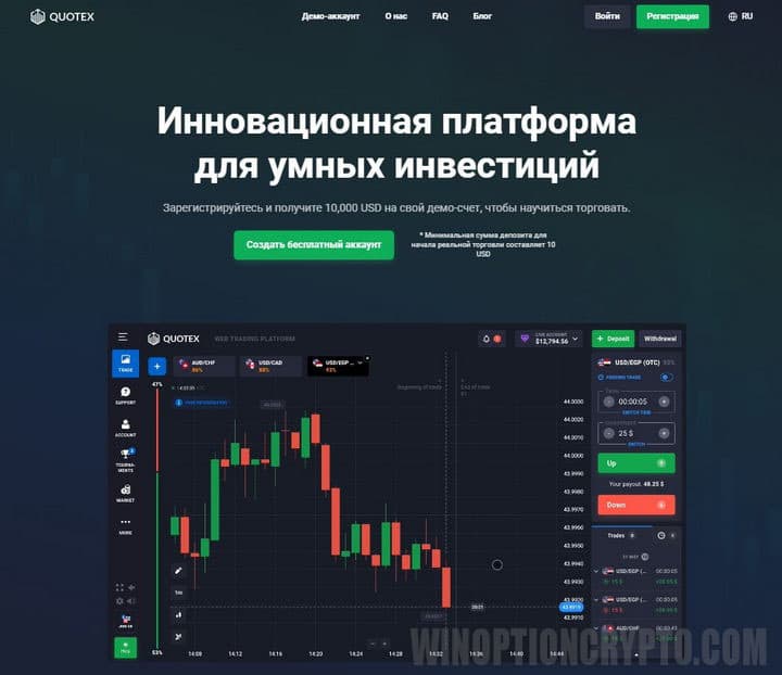 преимущества брокера Quotex