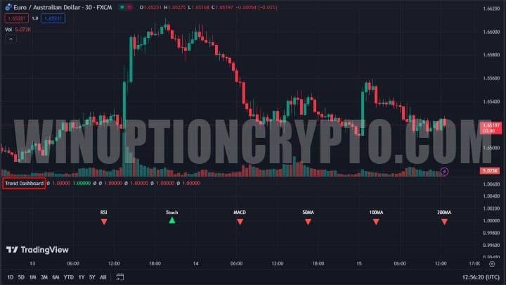 displaying the indicator on the chart in trading view