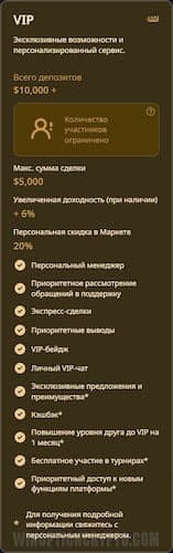 уровень профиля VIP