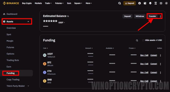 View your wallet for cryptocurrency