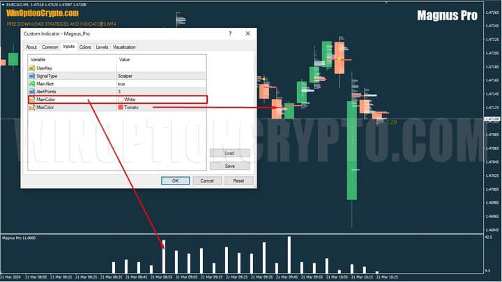 setting up a histogram in magnus pro