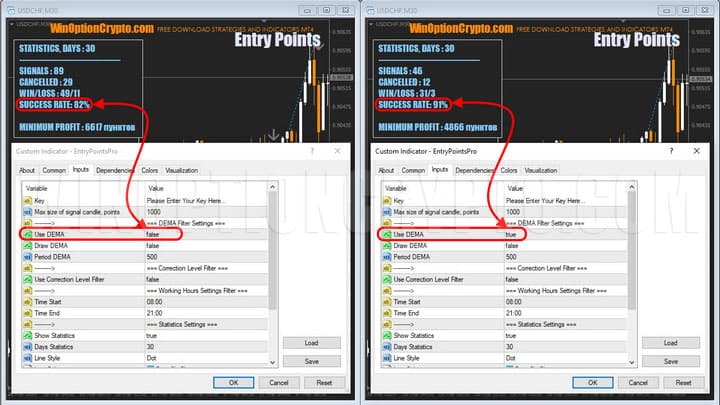 settings of the demo filter in entry points