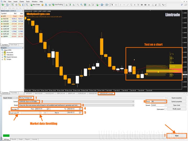 testing settings in limtrade