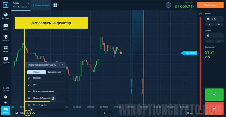 активация инструмента