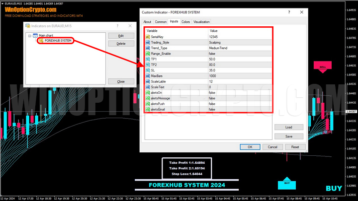 настройки в forexhub system