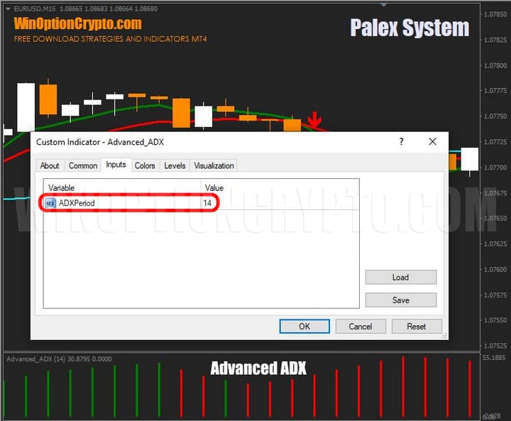 advanced adx settings in palex system