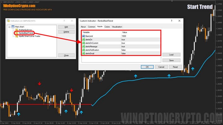 настройки bars limit в start trend