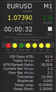 TRXDash indicator information panel